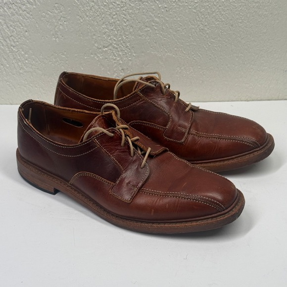 Allen Edmonds Derby Dress Shoe Apron Toe Brown Leather Men's Size 10.5 D